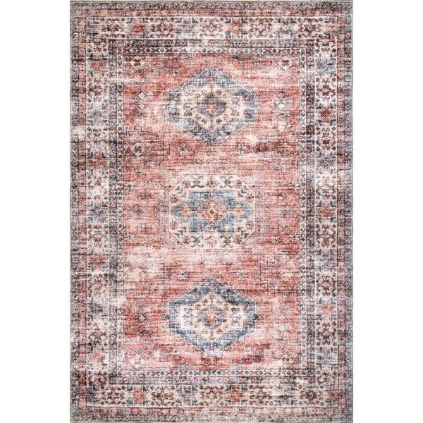 nuloom Desna Machine Washable Faded Vintage Area Rug Peach