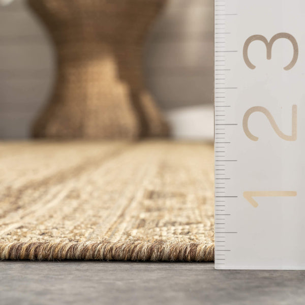 Nuloom Devon Geometric Stiped Indoor/Outdoor Area Rug Beige