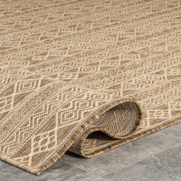 Nuloom Devon Geometric Stiped Indoor/Outdoor Area Rug Beige