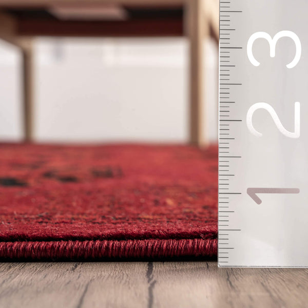 Nuloom Diandra Traditional Persian Motif Fringe Area Rug Red