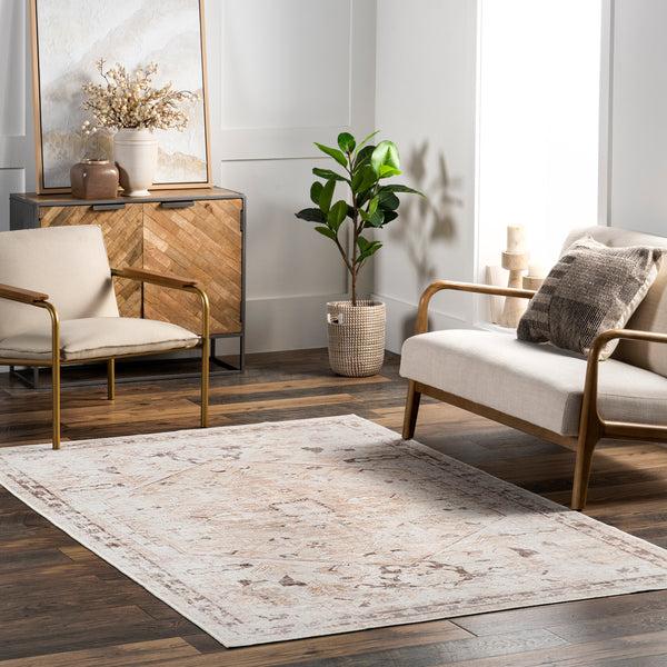 Nuloom Diane Vintage Medallion Machine Washable Area Rug Beige