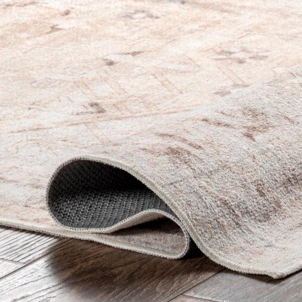 Nuloom Diane Vintage Medallion Machine Washable Area Rug Beige