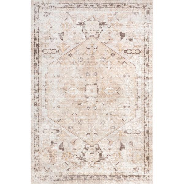nuloom Diane Vintage Medallion Machine Washable Area Rug Beige