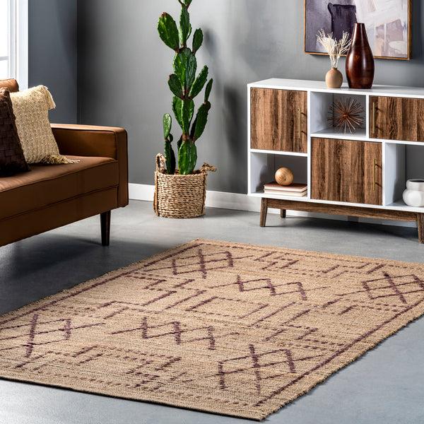 Nuloom Dora Hand Woven Bohemian Jute Area Rug Natural