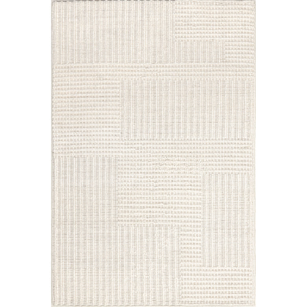 nuloom Dorene Contemporary High-Low Striped Wool Area Rug Ivory