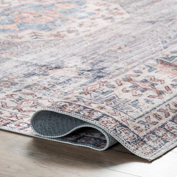 Nuloom Drina Machine Washable Distressed Area Rug Blue