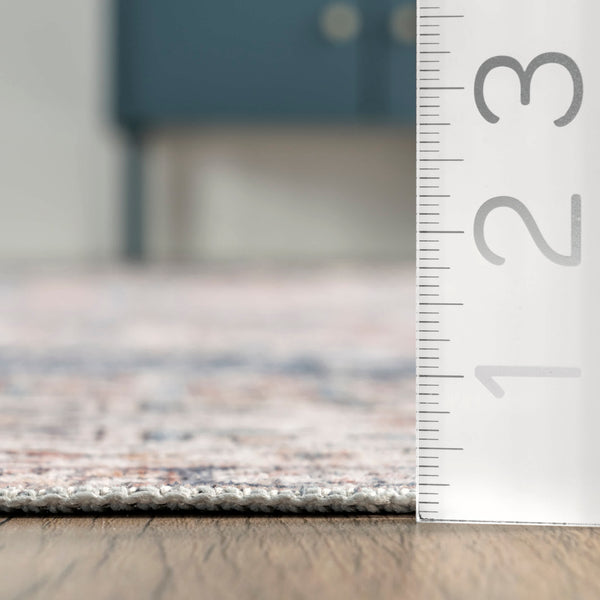 Nuloom Drina Machine Washable Distressed Area Rug Blue