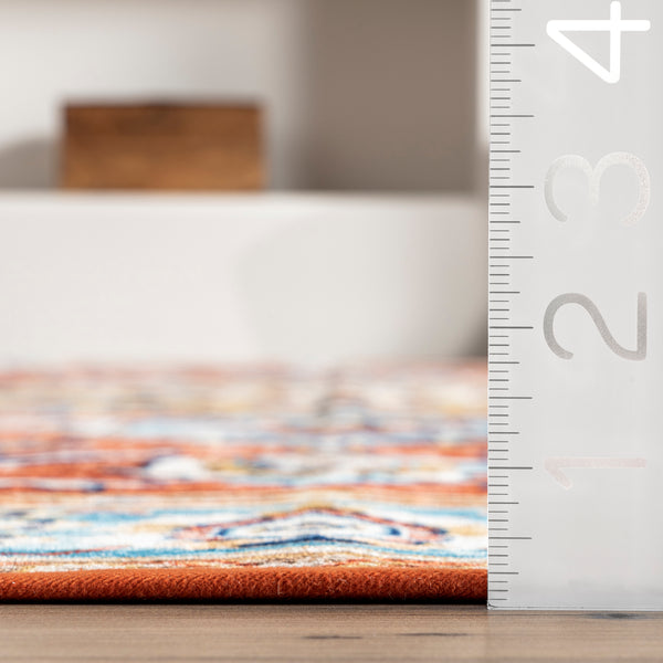 Nuloom Edina Traditional Faded Machine Washable Area Rug Rust