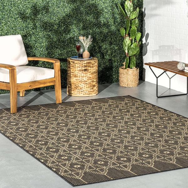 Nuloom Elara Global Inspired Trellis Indoor/Outdoor Area Rug Charcoal