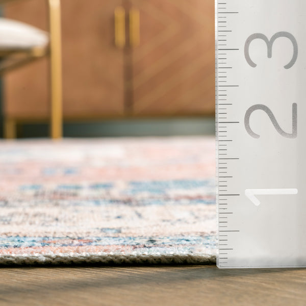 Nuloom Eleanor Machine Washable Distressed Medallion Area Rug Multi