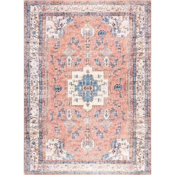 nuloom Eleanor Machine Washable Distressed Medallion Area Rug Multi