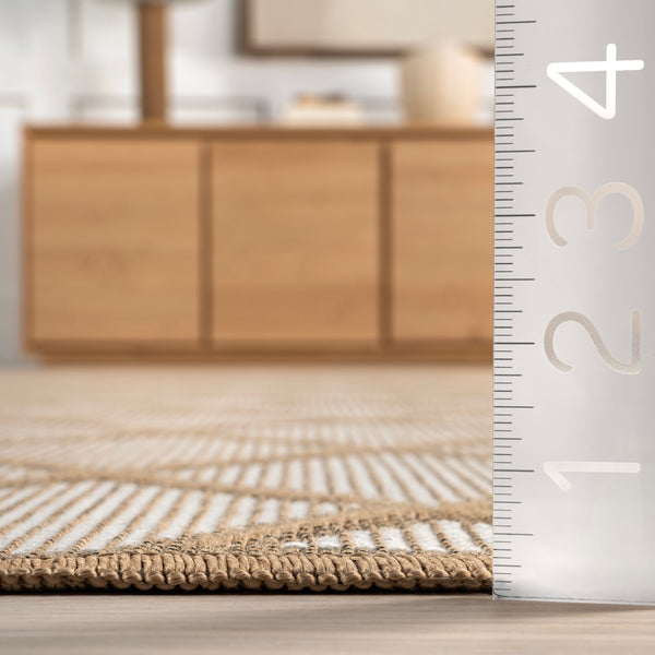 Nuloom Eleanora Geometric Transitional Jute Area Rug Ivory