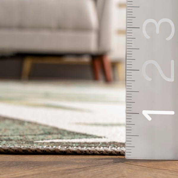 Nuloom Elen Machine Washable Natural Leaves Area Rug Olive