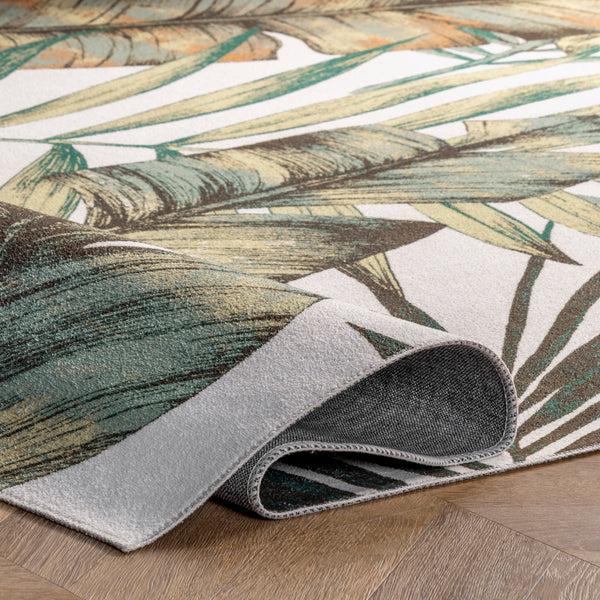 Nuloom Elen Machine Washable Natural Leaves Area Rug Olive