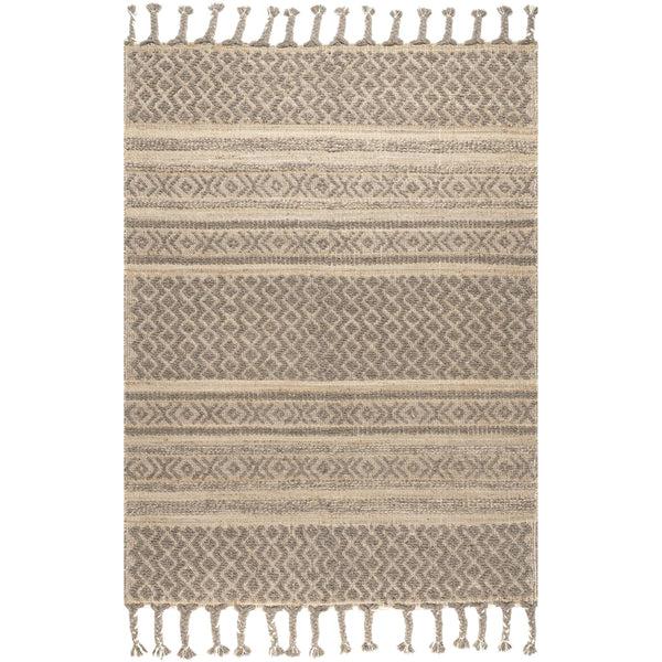 nuloom Elenora Wool And Jute Textured Diamond Aztec Braided Tassel Area Rug Natural