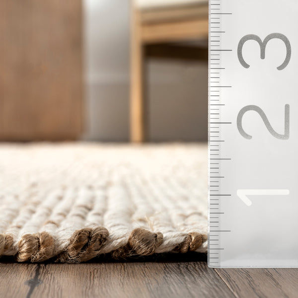 Nuloom Elfriede Farmhouse Jute Blend Area Rug Natural