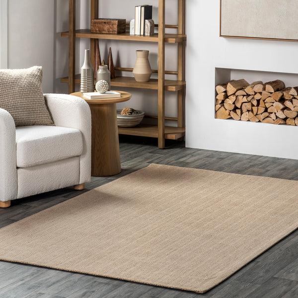 Nuloom Elisabet Chevron Striped Jute Area Rug Natural