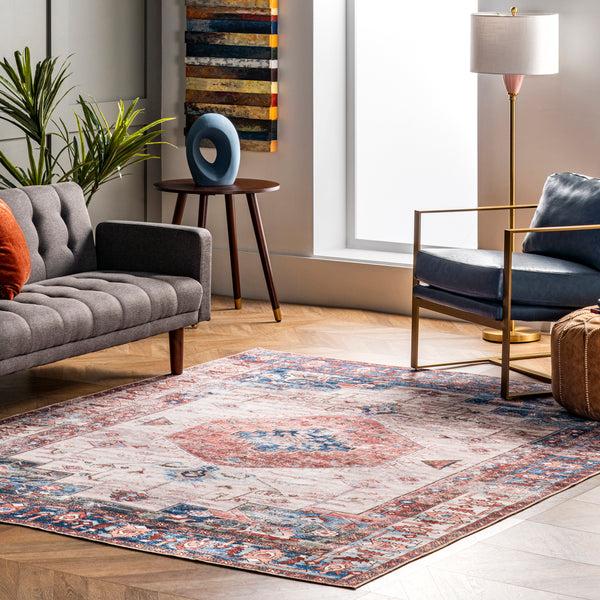 Nuloom Eliza Machine Washable Traditional Medallion Area Rug Multi