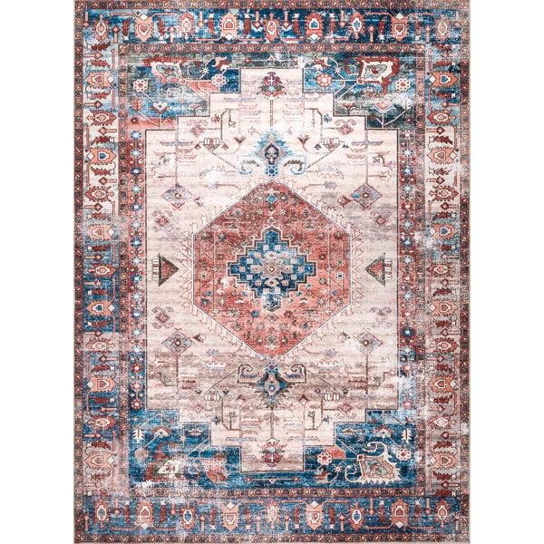 nuloom Eliza Machine Washable Traditional Medallion Area Rug Multi