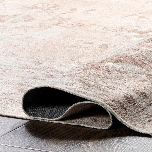 Nuloom Ellamae Faded Medallion Machine Washable Area Rug Beige