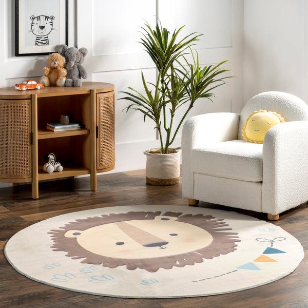 Nuloom Ellia Cheerful Lion Machine Washable Kids Area Rug Multi