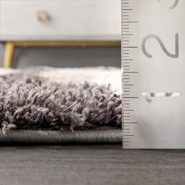 Nuloom Elliot Abstract Cloud Shag Tassel Area Rug Beige