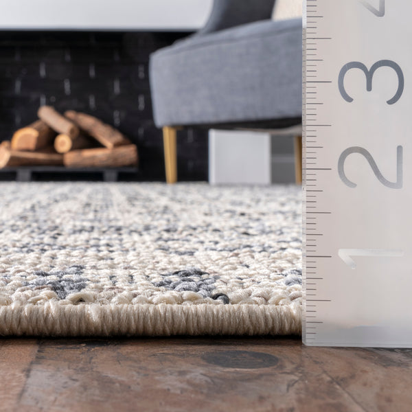 Nuloom Elodie Distressed Diamonds Area Rug Light Gray