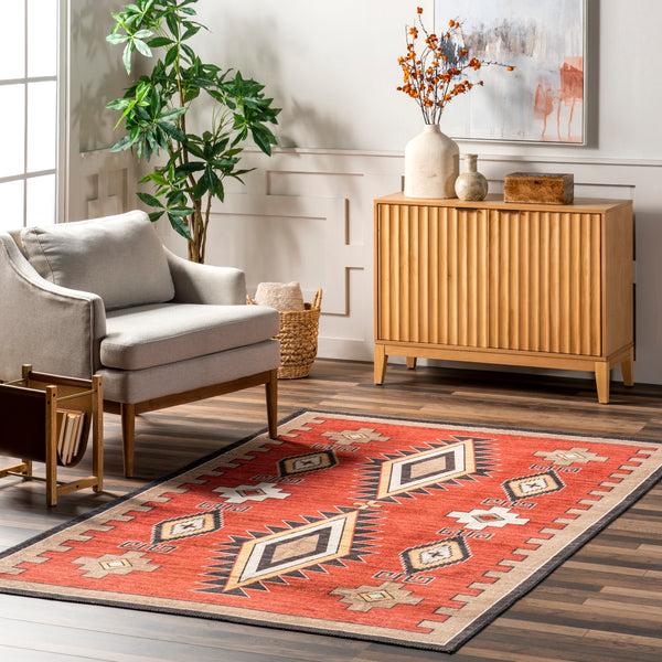 Nuloom Elora Southwestern Machine Washable Area Rug Red