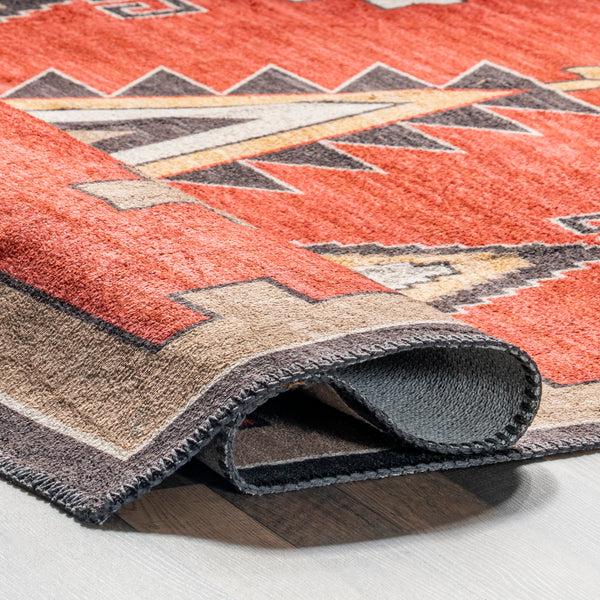 Nuloom Elora Southwestern Machine Washable Area Rug Red