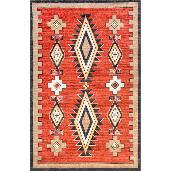 nuloom Elora Southwestern Machine Washable Area Rug Red