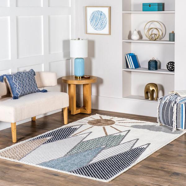Nuloom Elsha Rocky Mountains Kids Fringe Area Rug Beige