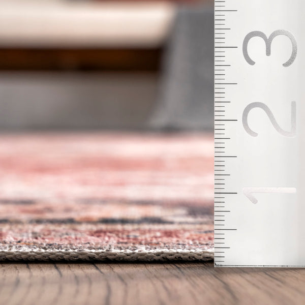 Nuloom Emelina Traditional Persian Machine Washable Area Rug Red