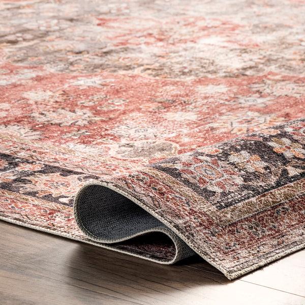 Nuloom Emelina Traditional Persian Machine Washable Area Rug Red