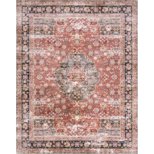 nuloom Emelina Traditional Persian Machine Washable Area Rug Red