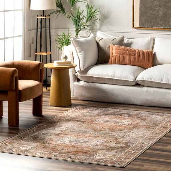 Nuloom Emerson Persian Machine Washable Area Rug Tan