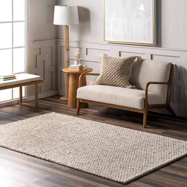 Nuloom Enida Casual Farmhouse Wool Blend Area Rug Ivory
