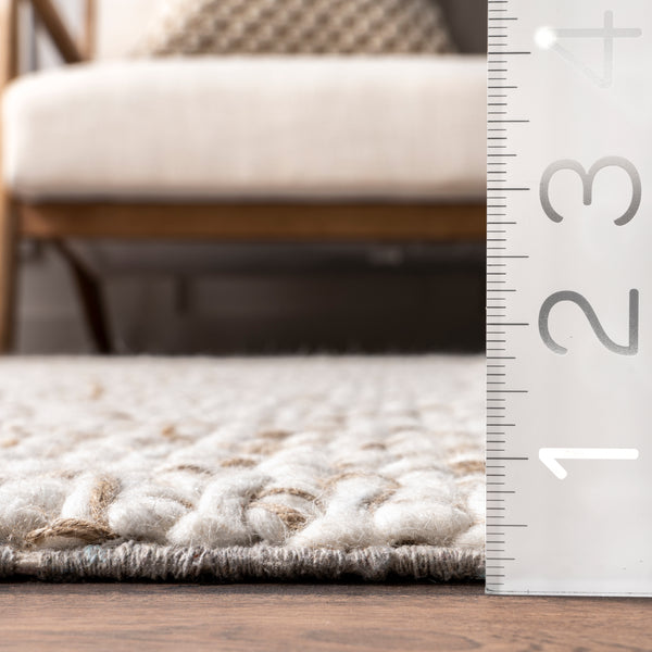 Nuloom Enida Casual Farmhouse Wool Blend Area Rug Ivory