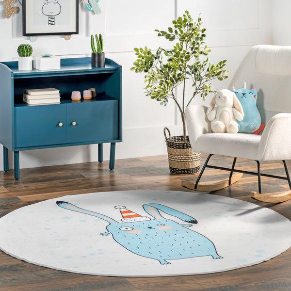 Nuloom Eowyn Modern Rabbit Machine Washable Kids Area Rug Multi