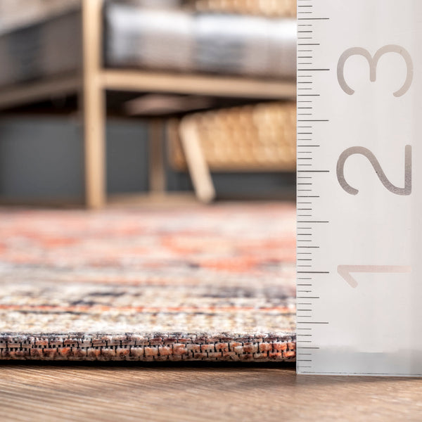 Nuloom Esmeralda Printed Floral Medallion Flatweave Area Rug Orange