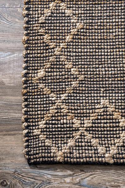 Nuloom Everlee Diamond Border Jute Area Rug Natural