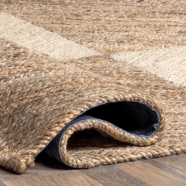 Nuloom Felicia Coastal Geometric Jute Area Rug Natural