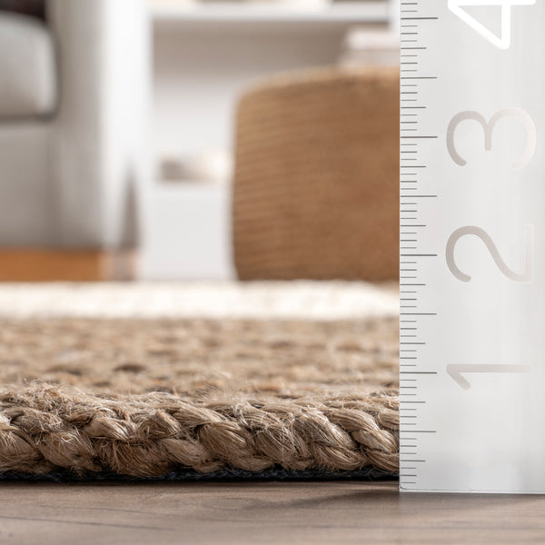 Nuloom Felicia Coastal Geometric Jute Area Rug Natural