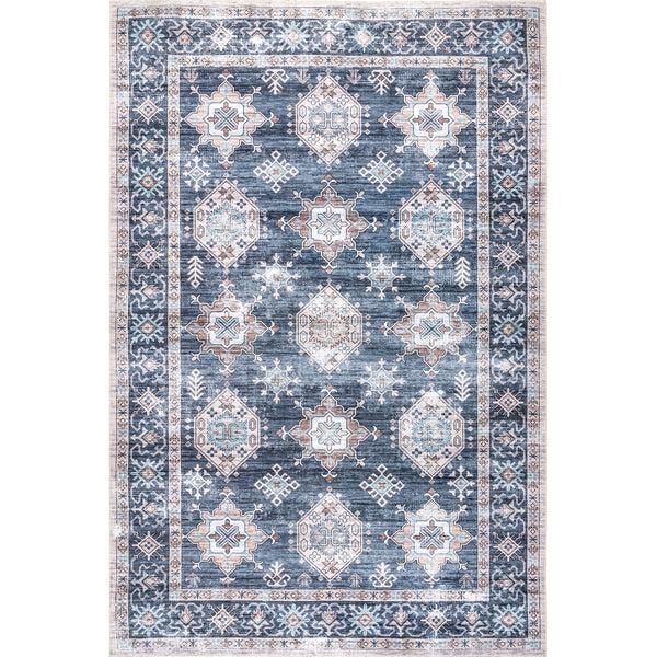 nuloom Finley Machine Washable Vintage Distressed Area Rug Navy
