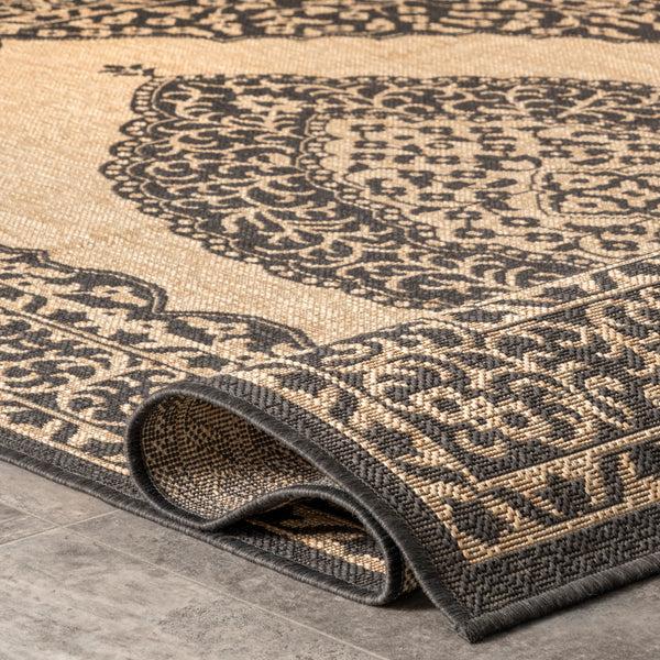 Nuloom Fiona Medallion Indoor/Outdoor Area Rug Charcoal
