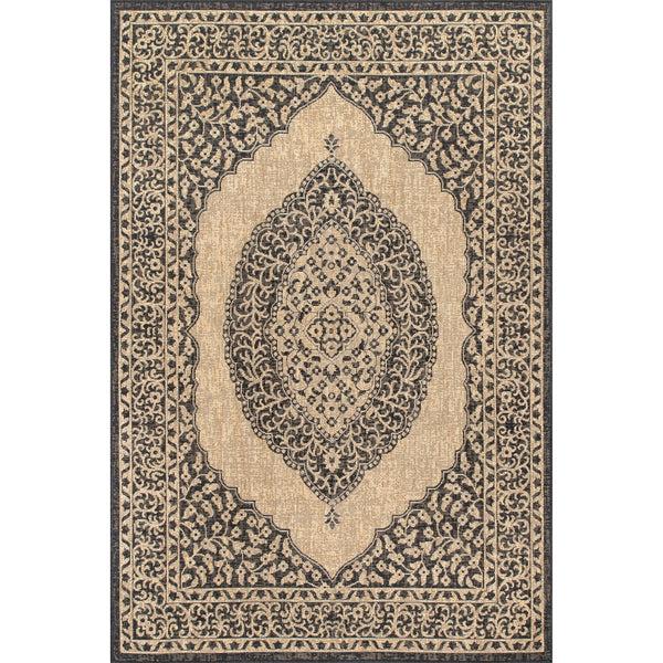 nuloom Fiona Medallion Indoor/Outdoor Area Rug Charcoal