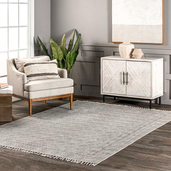 Nuloom Flatweave Rita Moroccan Trellis Area Rug Ivory