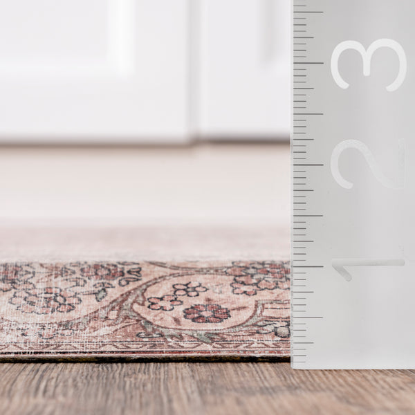 Nuloom Floral Vintage Kitchen Or Laundry Comfort Mat Rust
