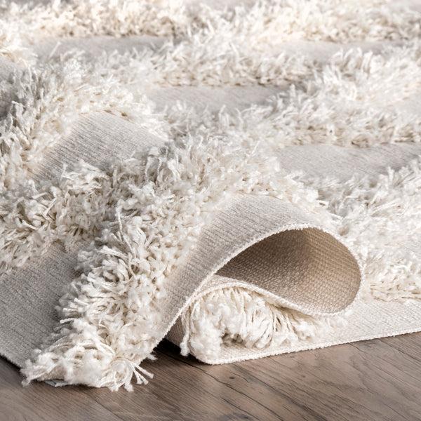 Nuloom Francene Diamond Trellis Shag Area Rug Ivory