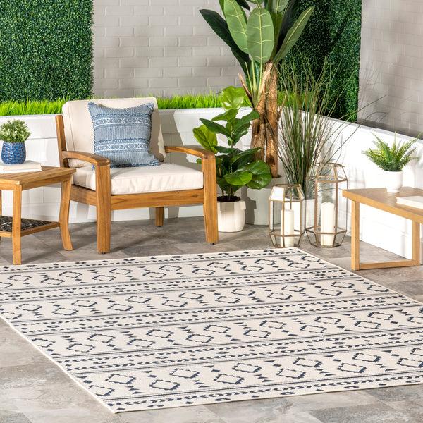 Nuloom Gabby Droplet Striped Indoor/Outdoor Area Rug Light Gray