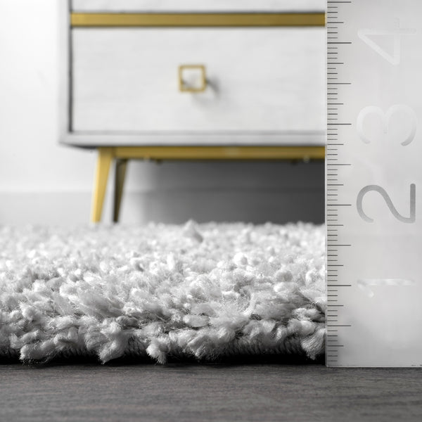 Nuloom Gelina Soft Shaggy Tassel Area Rug Light Grey